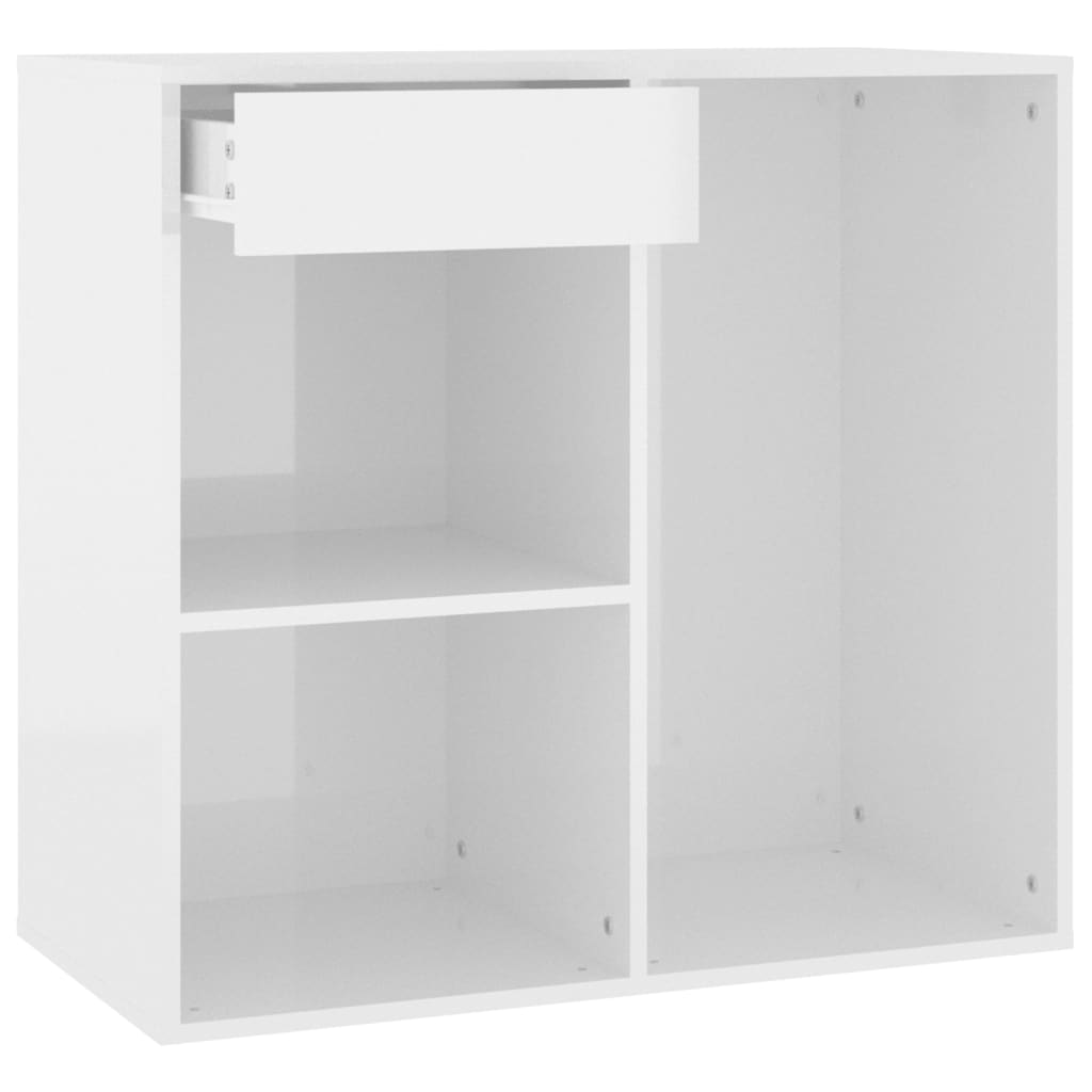 Cosmetic Cabinet High Gloss White 80x40x75 cm Engineered Wood